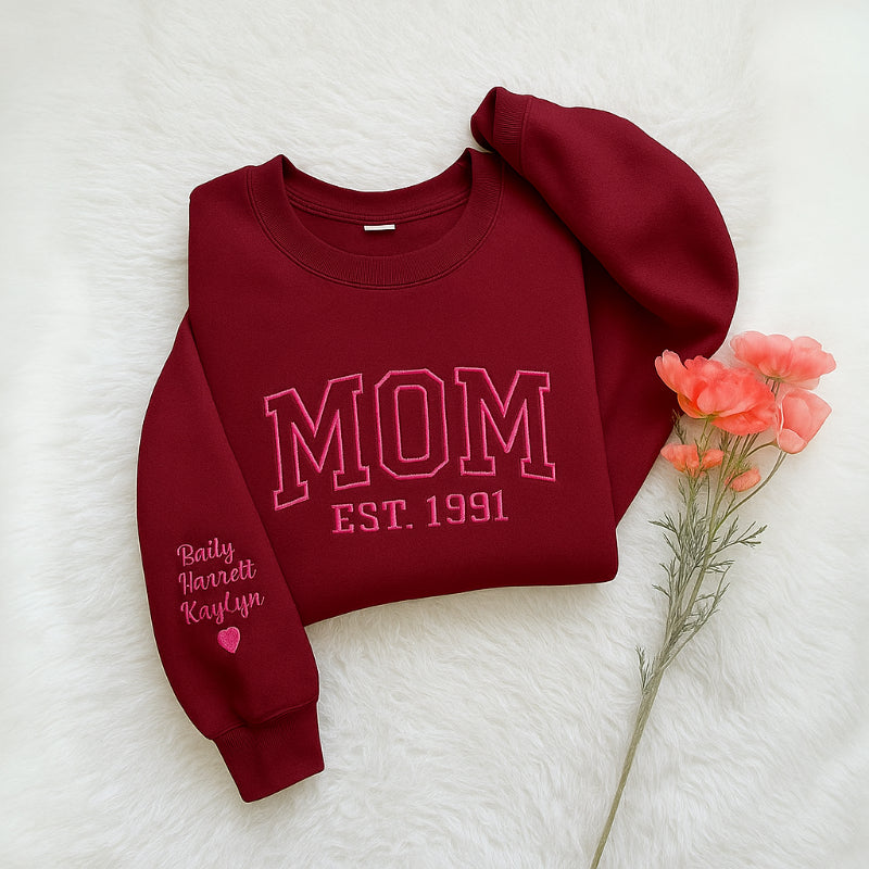 Mama Hoodie With Kids Names Ideal For Mothers Day
