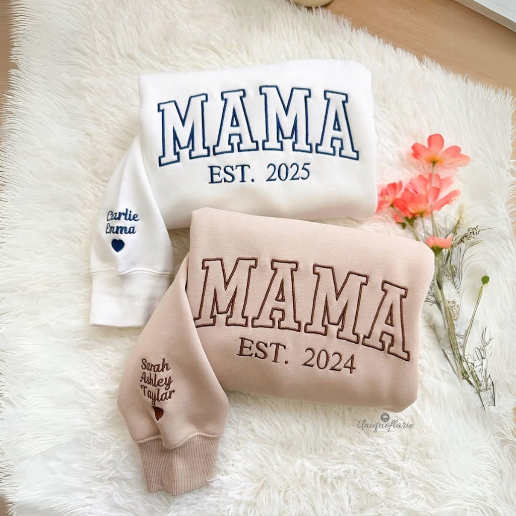 Mama Hoodie With Kids Names Ideal For Mothers Day