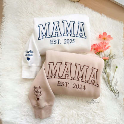Mama Hoodie With Kids Names Ideal For Mothers Day