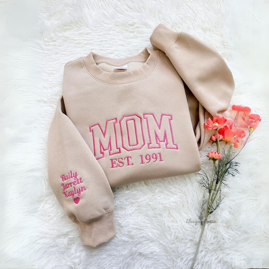 Mama Hoodie With Kids Names Ideal For Mothers Day