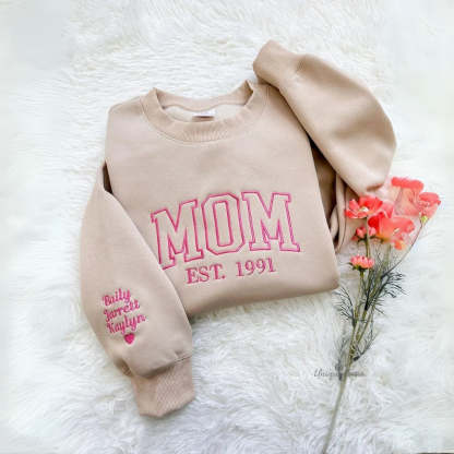 Mama Hoodie With Kids Names Ideal For Mothers Day
