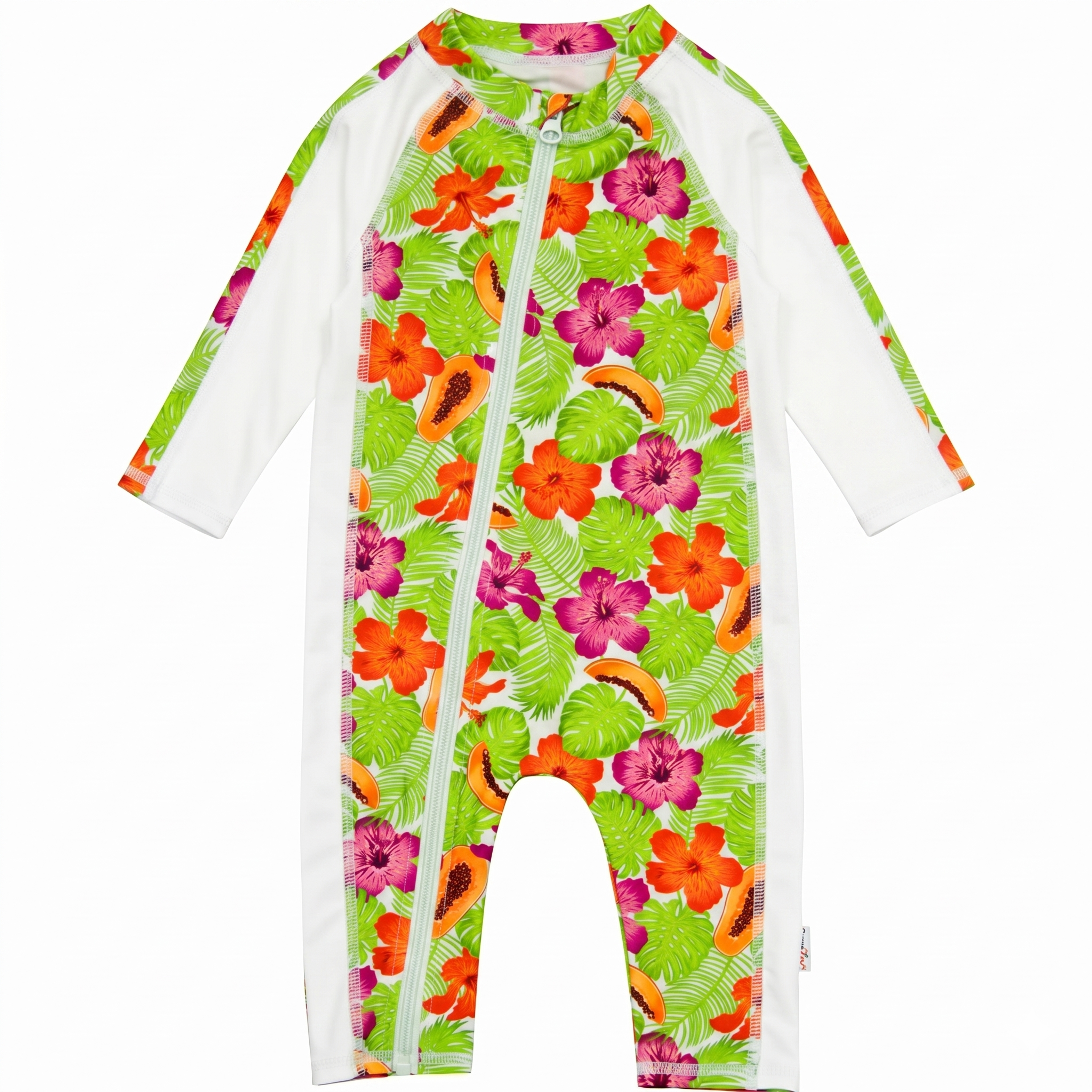 Long Sleeve Zip Closure Swimwear Romper Suit For Kids
