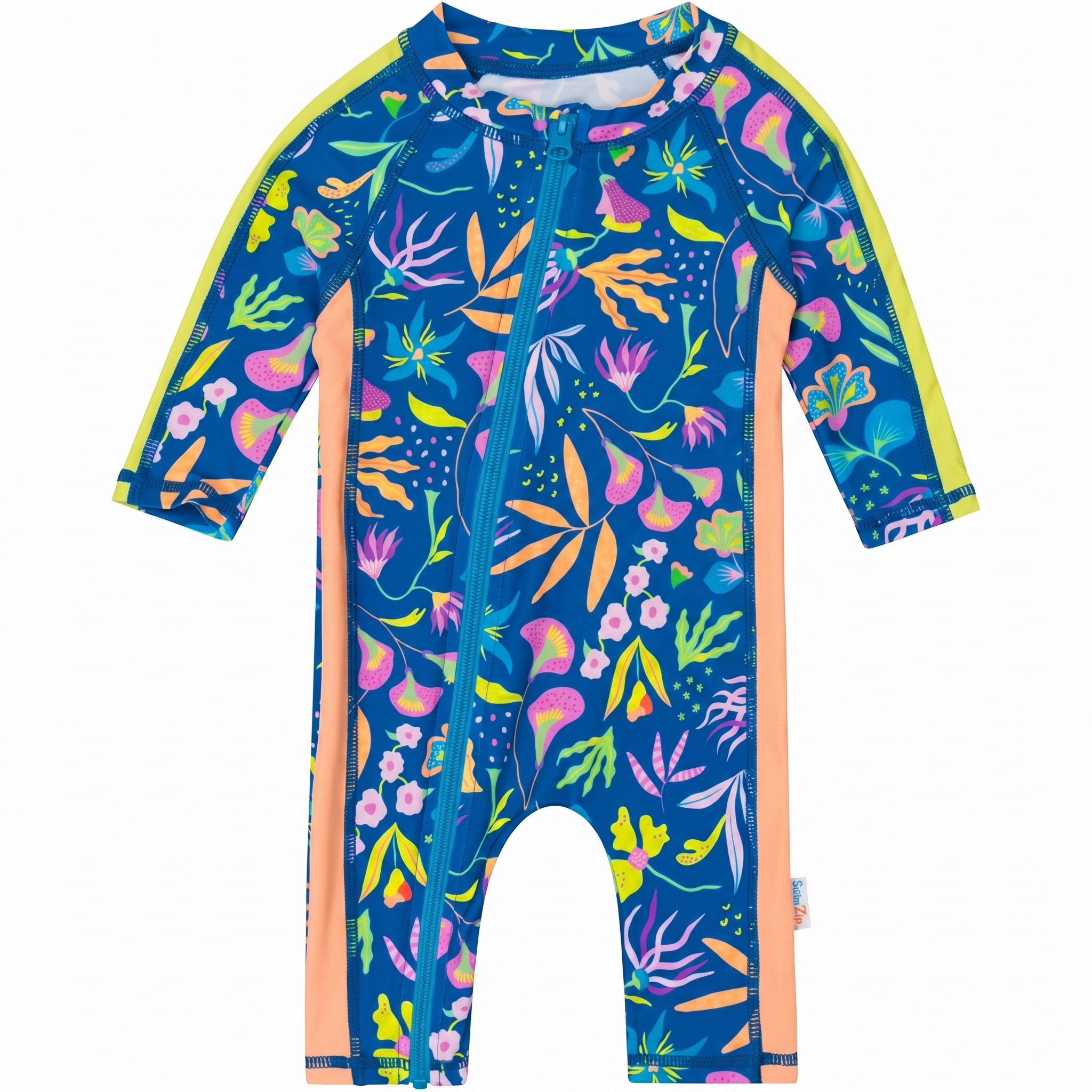 Long Sleeve Zip Closure Swimwear Romper Suit For Kids