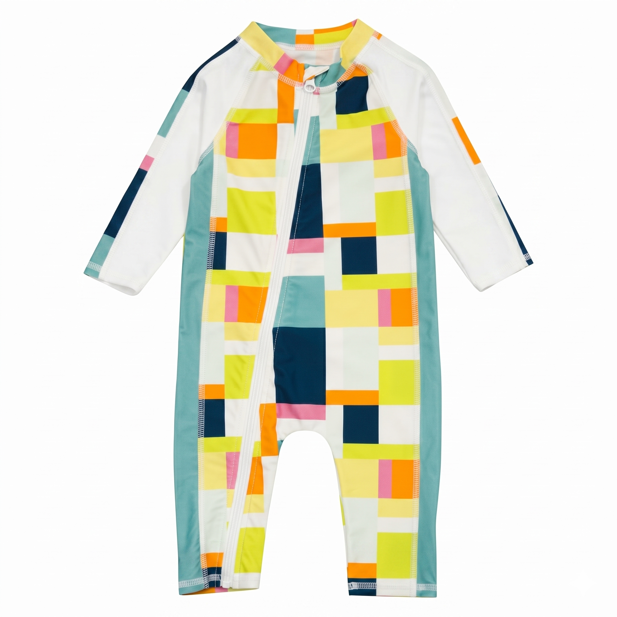 Long Sleeve Zip Closure Swimwear Romper Suit For Kids