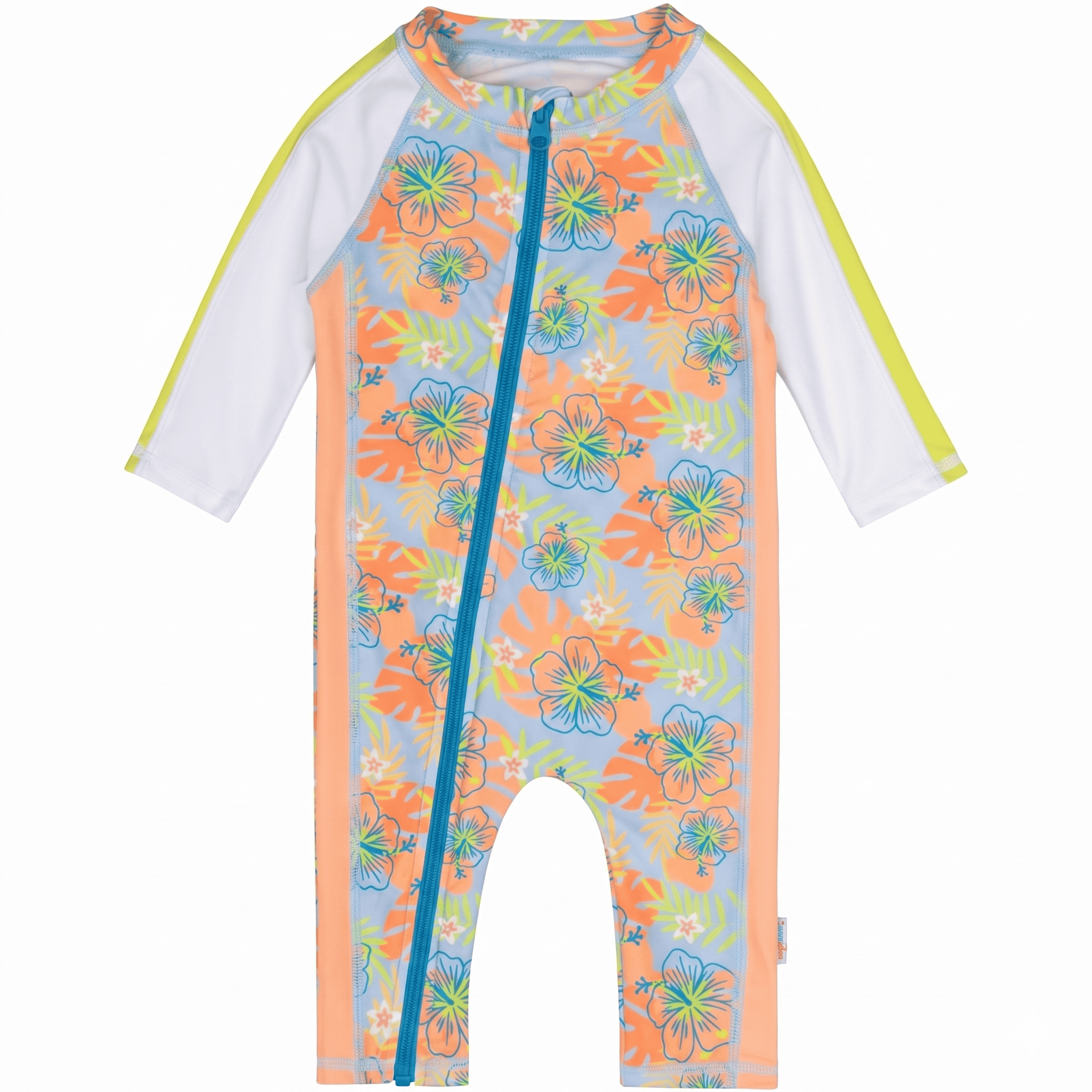 Long Sleeve Zip Closure Swimwear Romper Suit For Kids