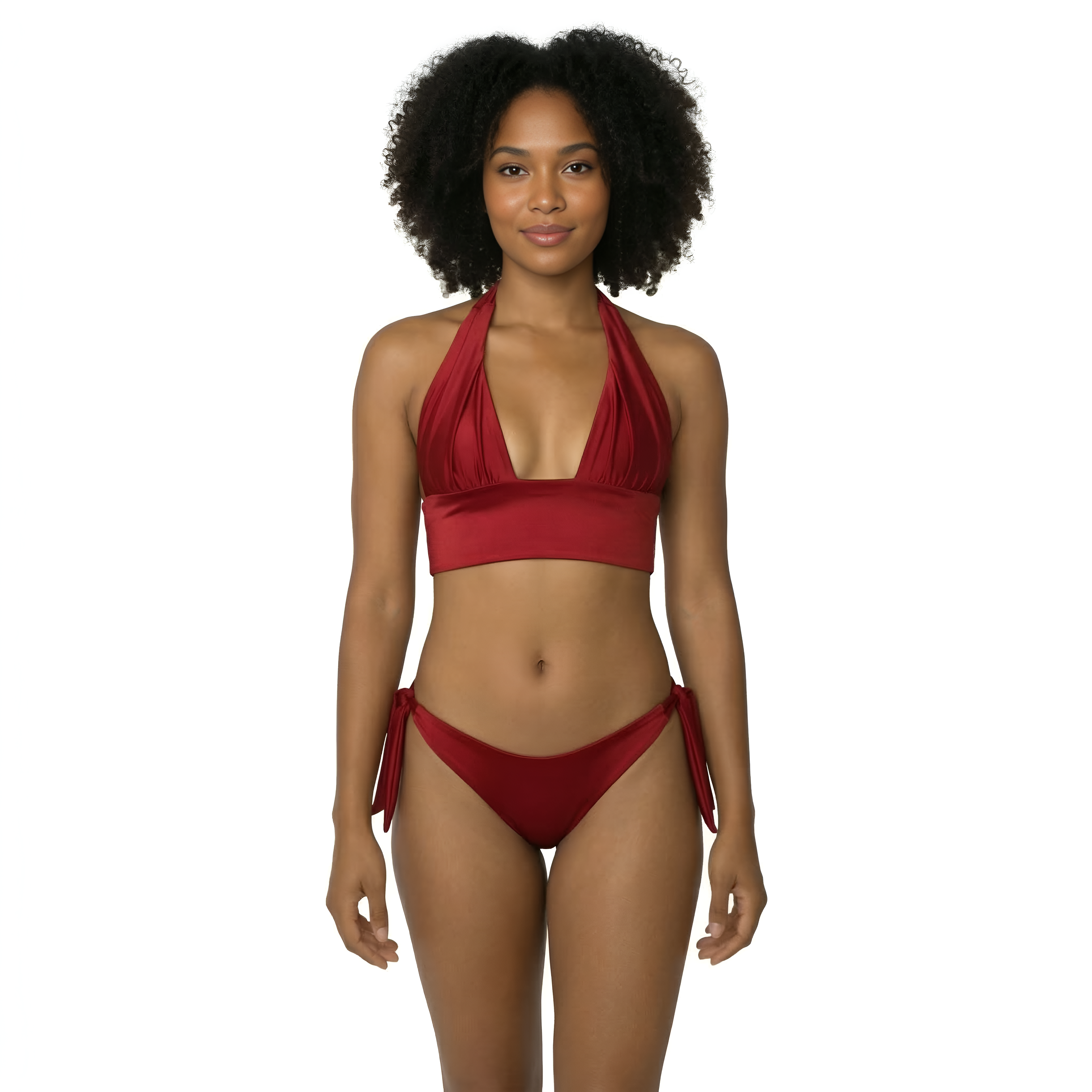 Adjustable Bikini Set With Side Tie Detail For Women