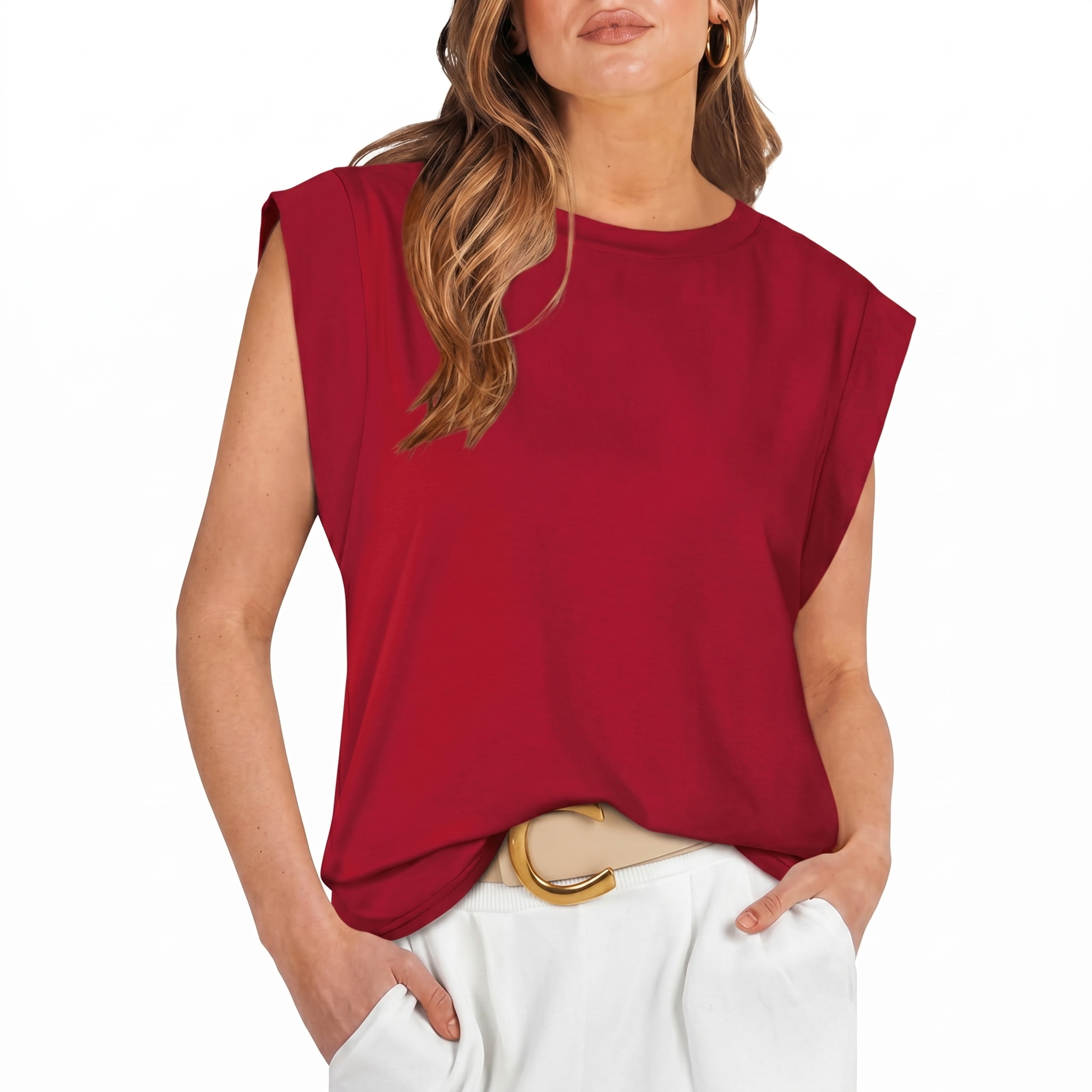 Basic Cap Sleeve Tops For Summer