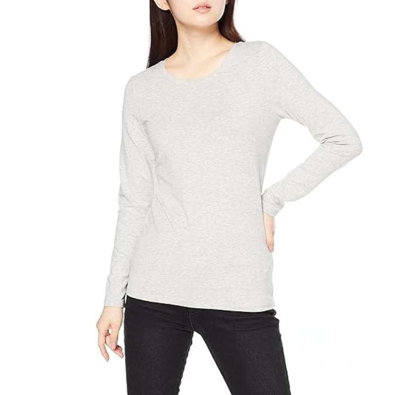 Women Long Sleeve Crewneck T Shirt Regular Fit Casual Top