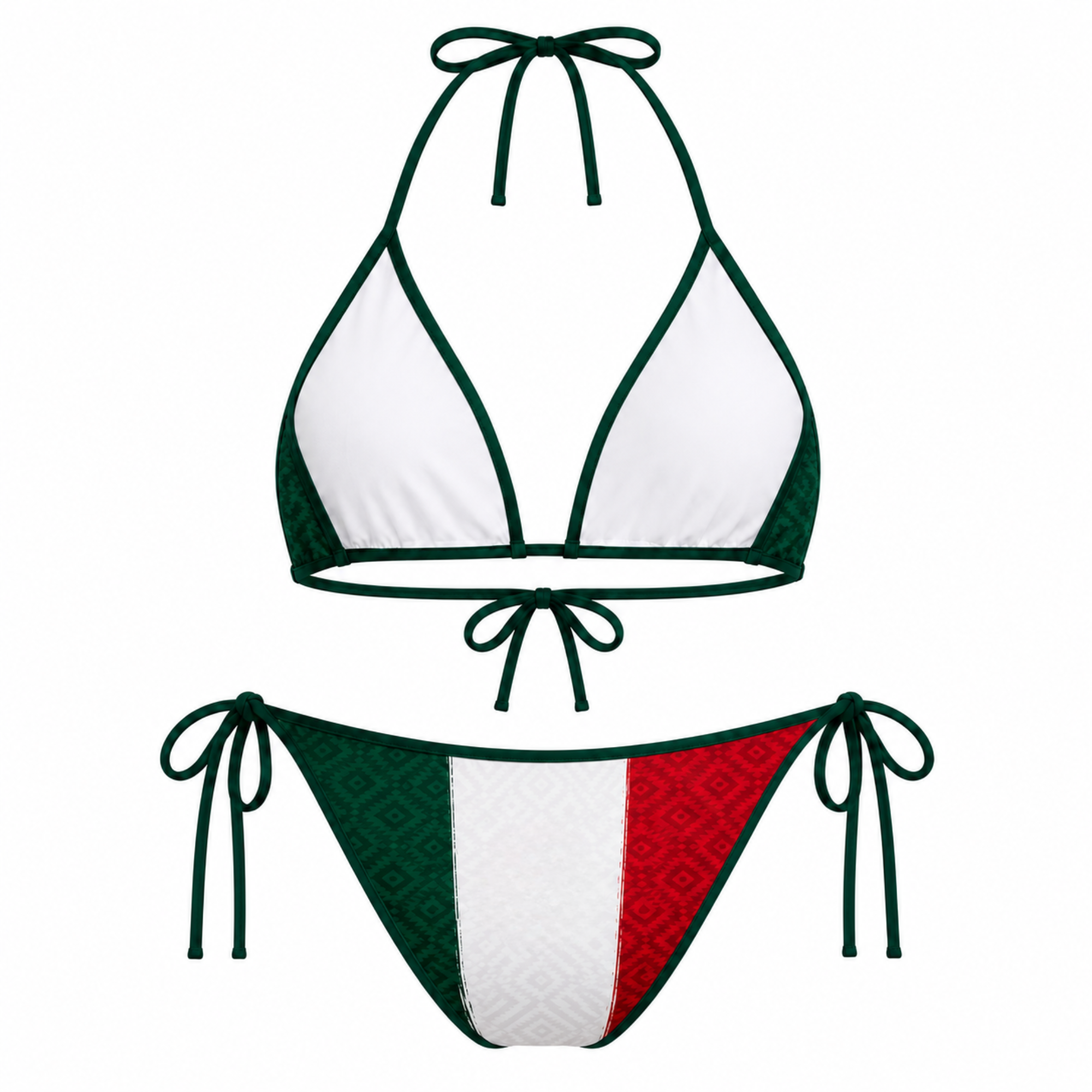 World Cup 2026 Mexico Football Fan Two Piece Bikini Set For Women