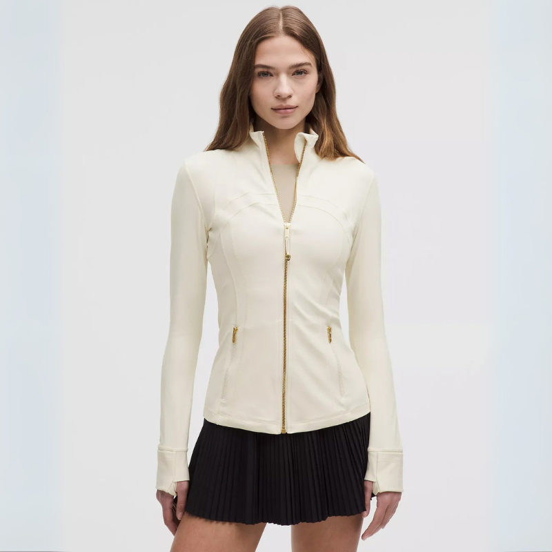 Sculpted Fit Zip Up Jacket For Active And Everyday Wear