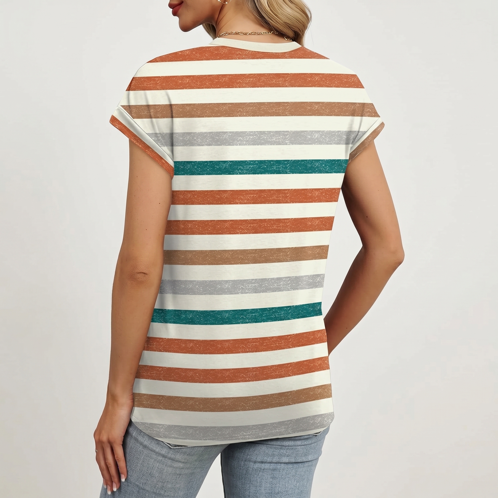 Short Sleeve Shirts Crew Tunic Blouses For Summer 
