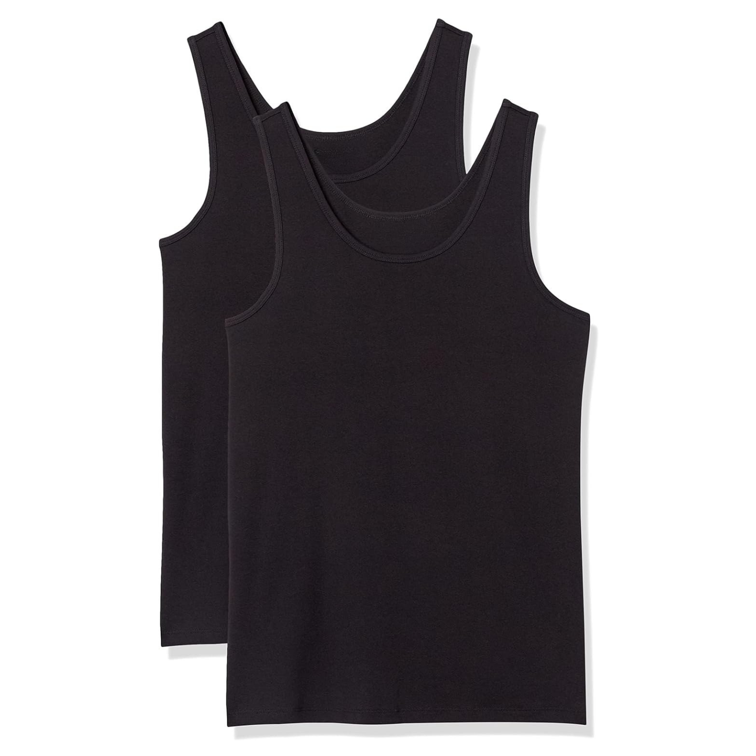 Pack Of 2 Slim Fit Ribbed Scoop Tank Top For Women
