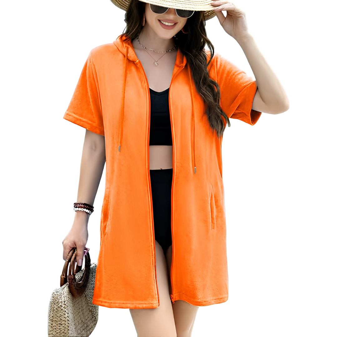 Bathing Swimsuit With Cover Up Towel Robe For Women 