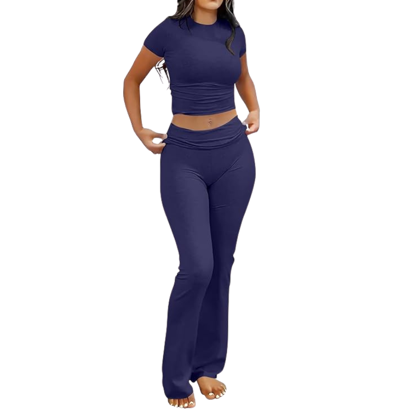Lounge Sets for Women 2 Piece Foldover Yoga