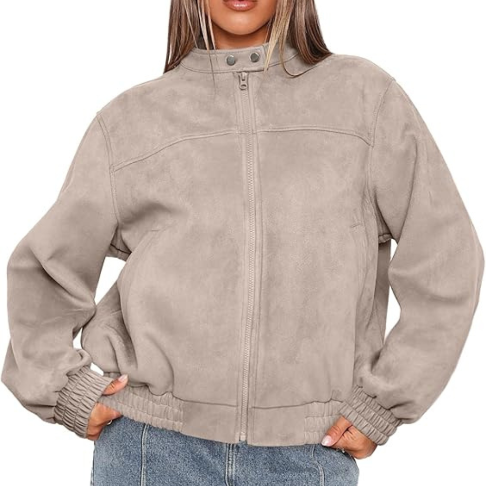 Oversized Motorcycle Bomber Women Faux Fall Fashion Leather Coat