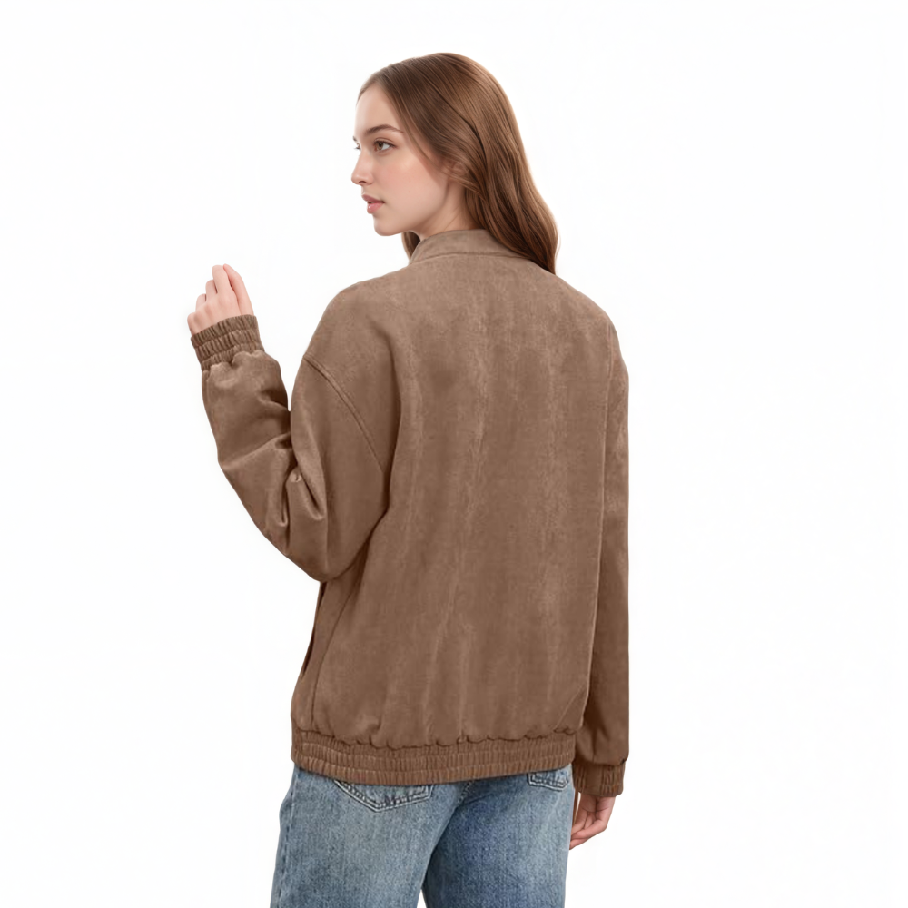 Oversized Motorcycle Bomber Women Faux Fall Fashion Leather Coat