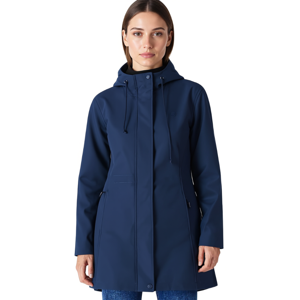Women Lightweight Waterproof Fleece Lined Hooded Softshell Rain Jacket