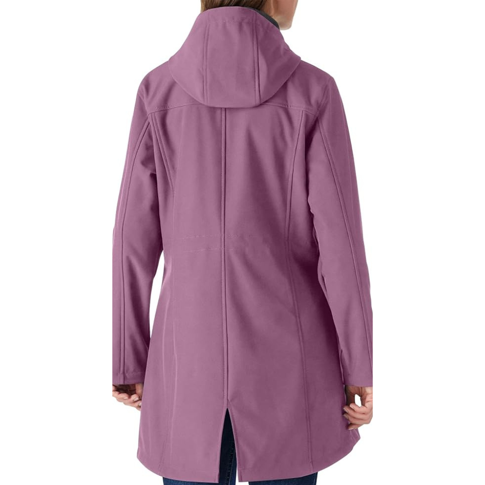 Women Lightweight Waterproof Fleece Lined Hooded Softshell Rain Jacket