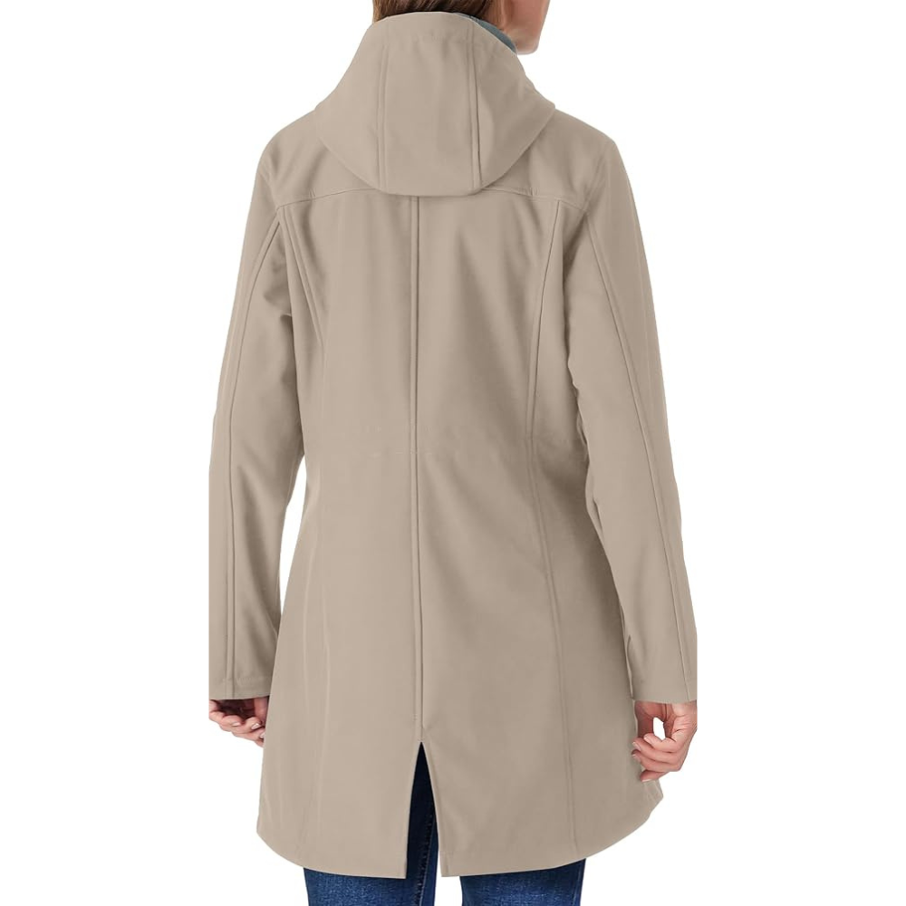 Women Lightweight Waterproof Fleece Lined Hooded Softshell Rain Jacket