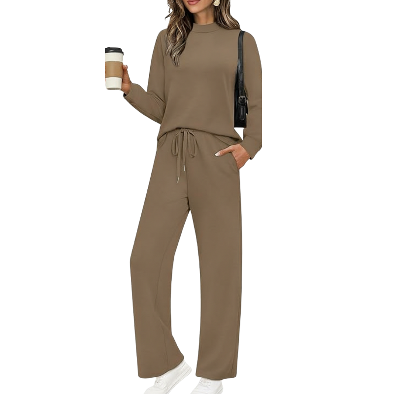 Two Piece Sets For Women Mock Neck Matching Sets Loungewear Fall Clothes