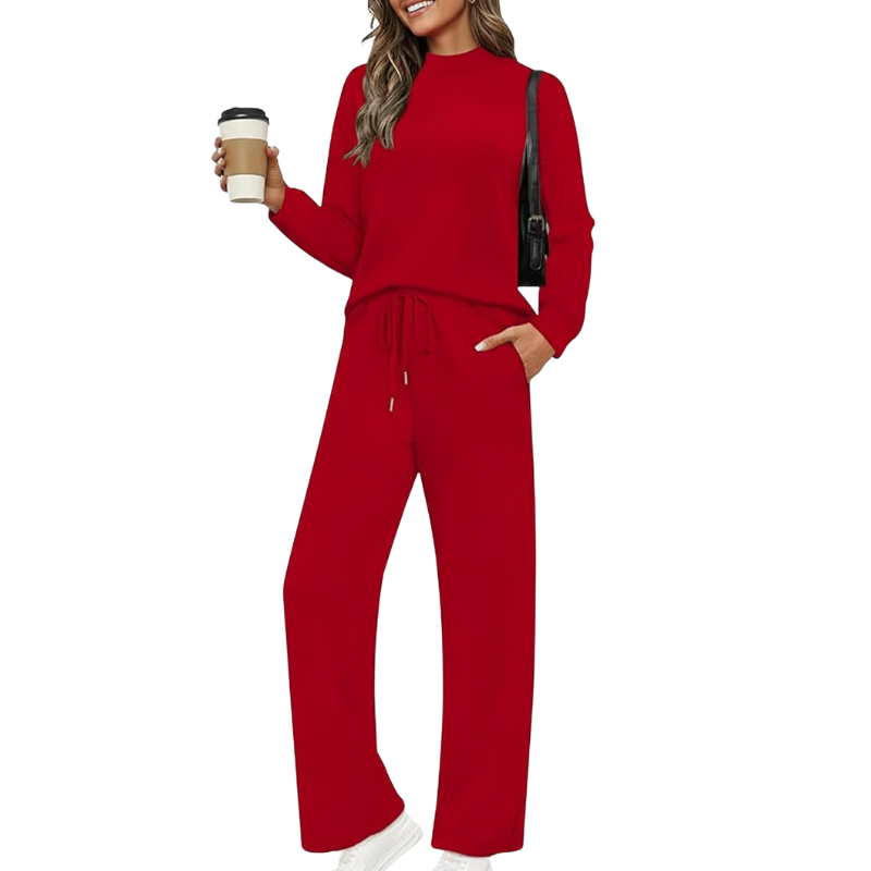 Two Piece Sets For Women Mock Neck Matching Sets Loungewear Fall Clothes