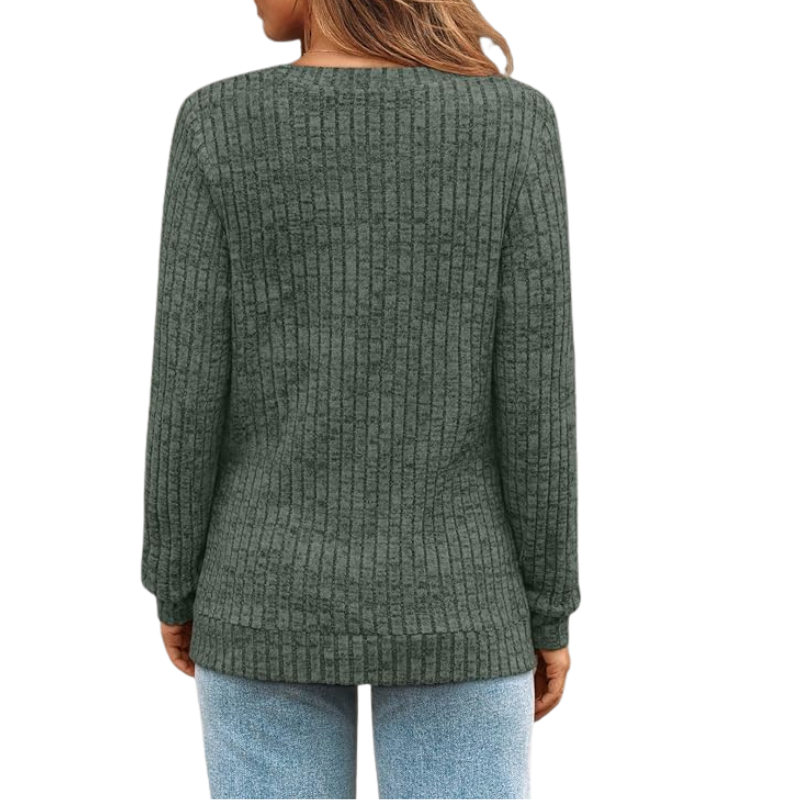 Womens V Neck Long Sleeve Shirt Fall Fashion Tops