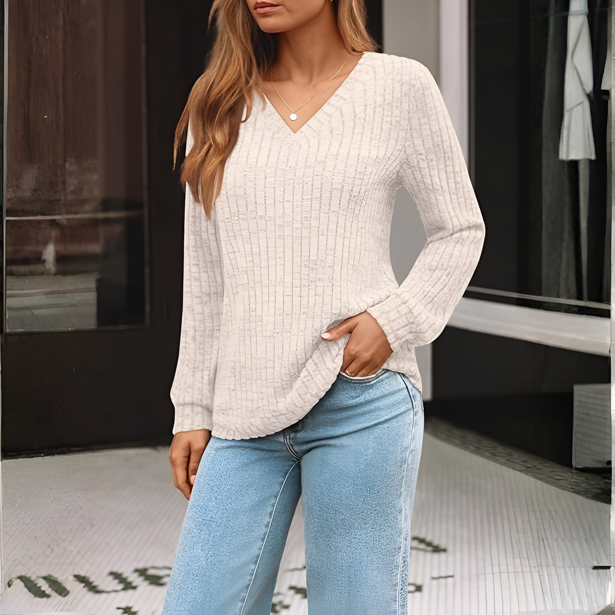 Loose Fit Long Sleeve Tunic Sweater For Women