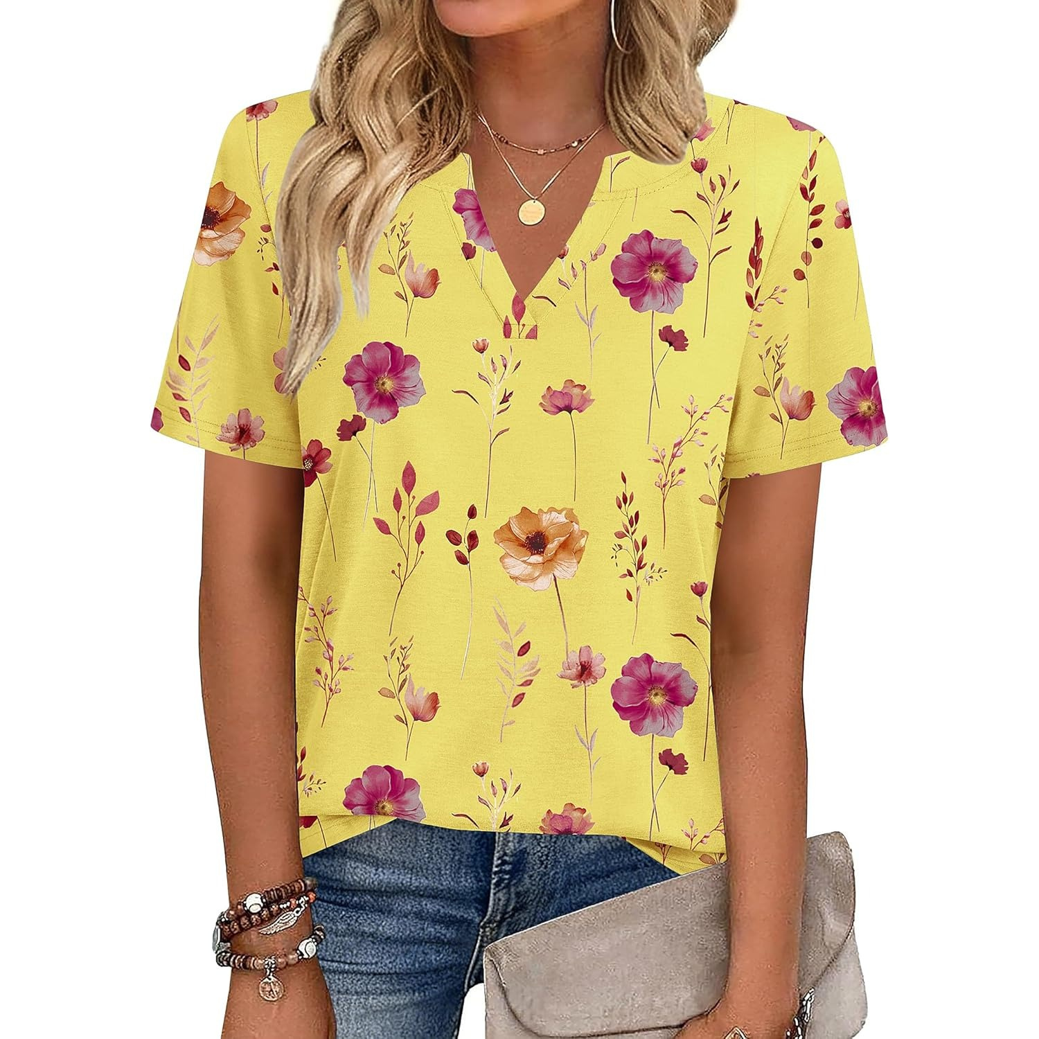 Casual Short Sleeve Tee Shirt Top For Women