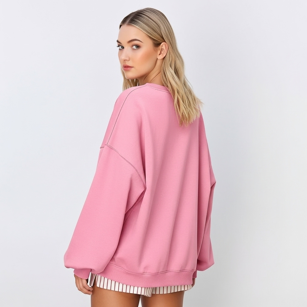 Women Oversized Striped Crewneck Sweatshirt Long Sleeve