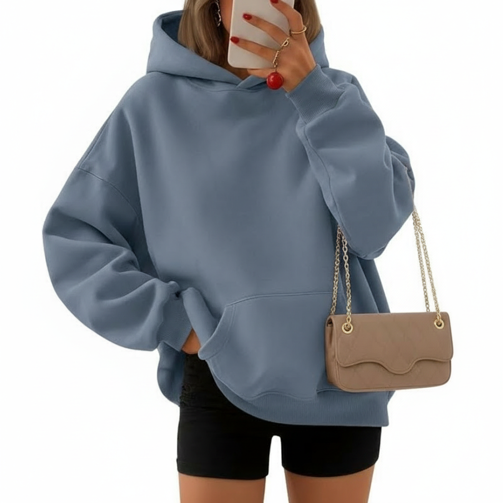 Oversized Fleece Hoodie With Pockets For Women