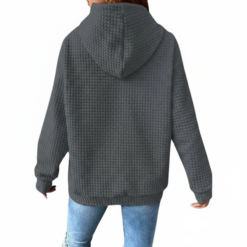 Casual Long Sleeve Hooded Sweatshirt With Pocket For Women