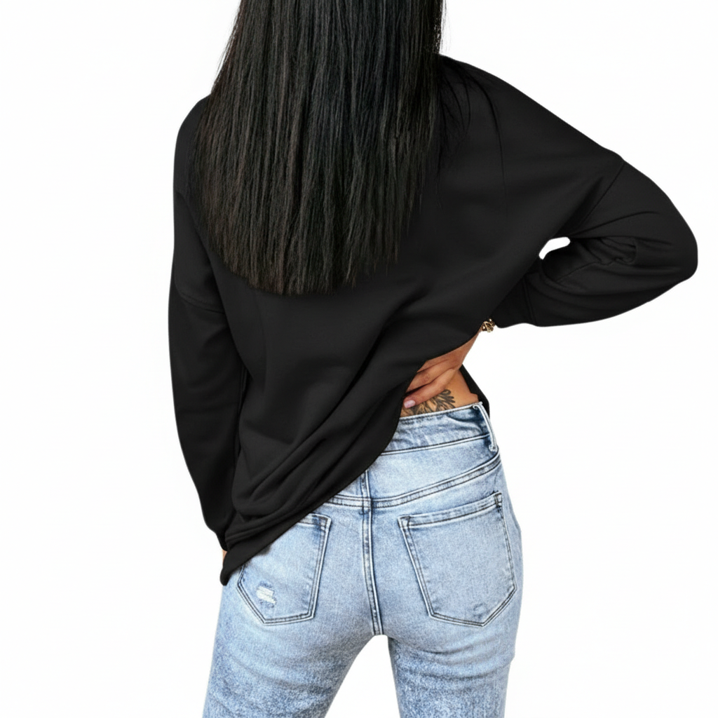 Casual Loose Fit Soft Pullover For Women