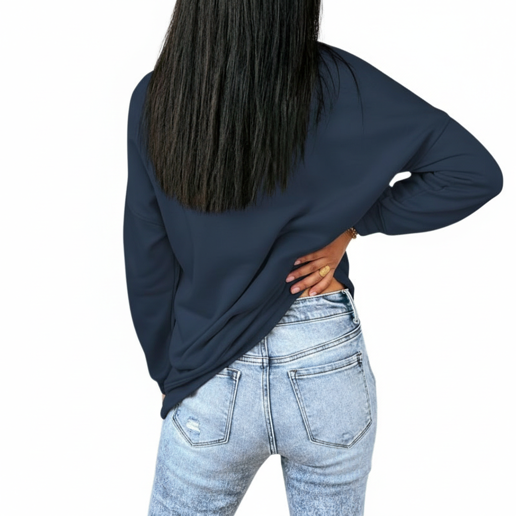 Casual Loose Fit Soft Pullover For Women