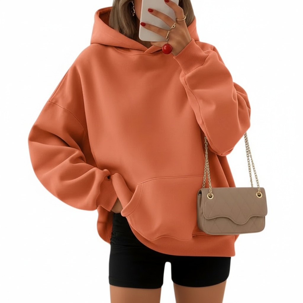Oversized Fleece Hoodie With Pockets For Women