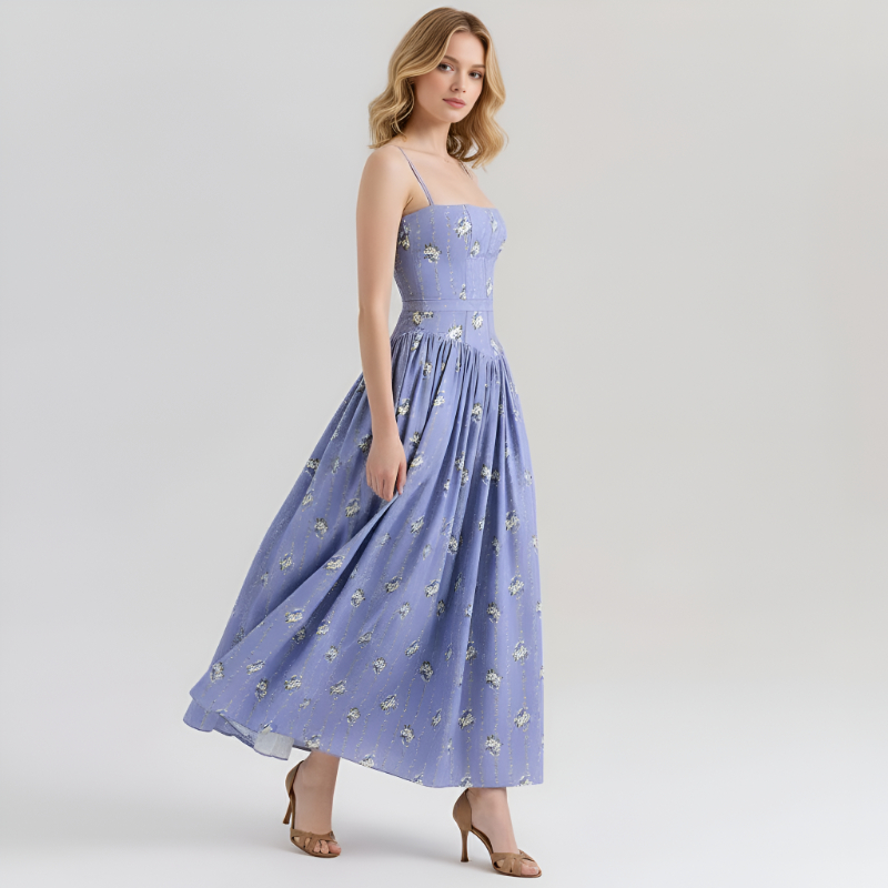 Floral Print Maxi Dress With Spaghetti Straps