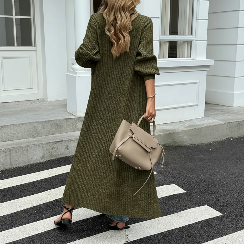 Long Sleeve Button Front Chunky Style Knit Cardigan Sweater Coat