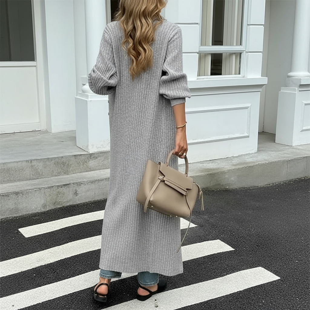 Long Sleeve Button Front Chunky Style Knit Cardigan Sweater Coat