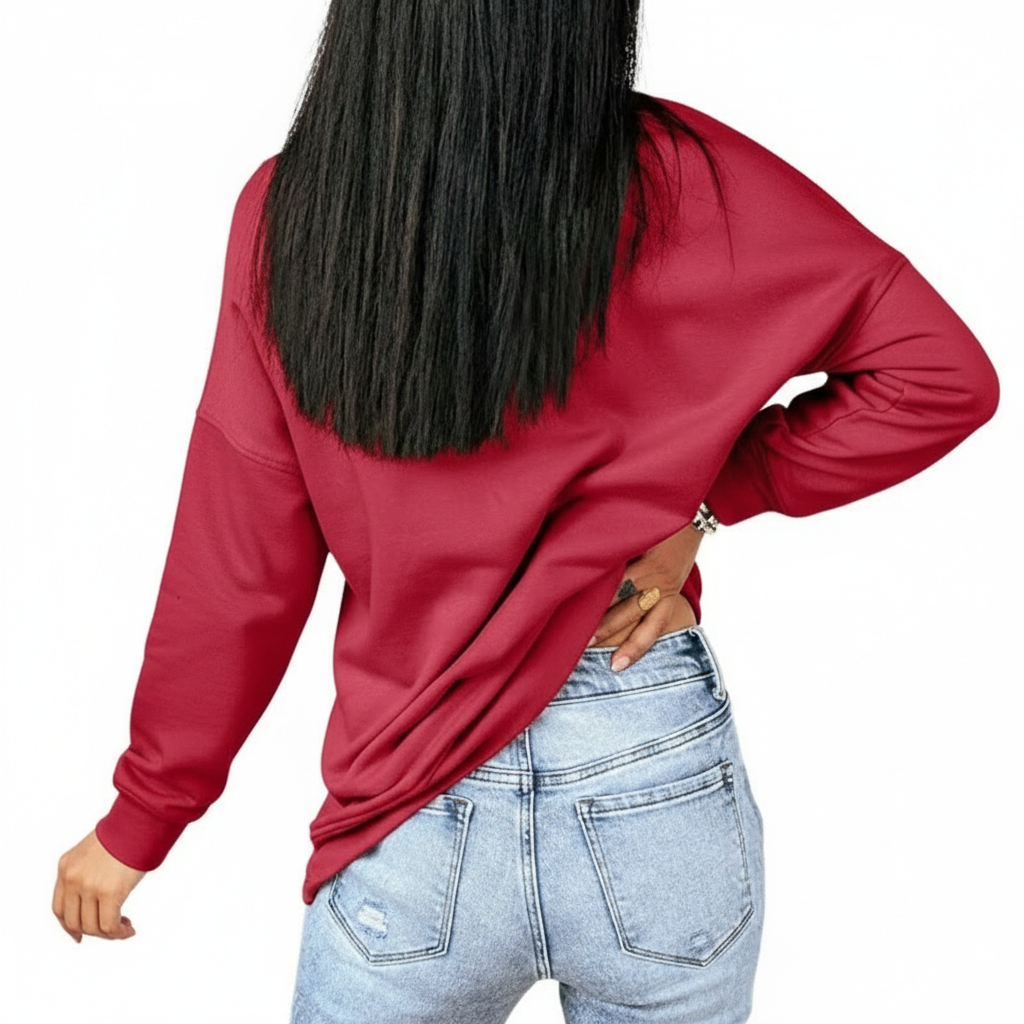 Casual Loose Fit Soft Pullover For Women