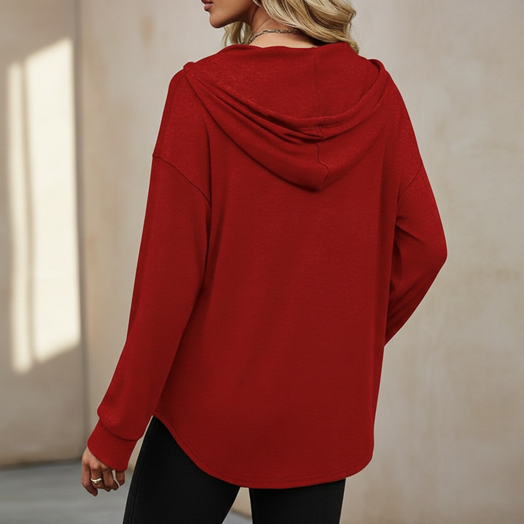 Casual Fall Hoodie Top With Oversized Fit For Women