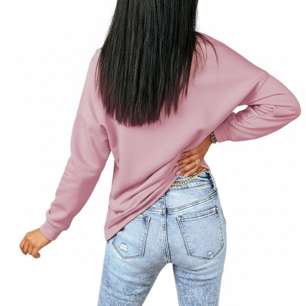 Casual Loose Fit Soft Pullover For Women