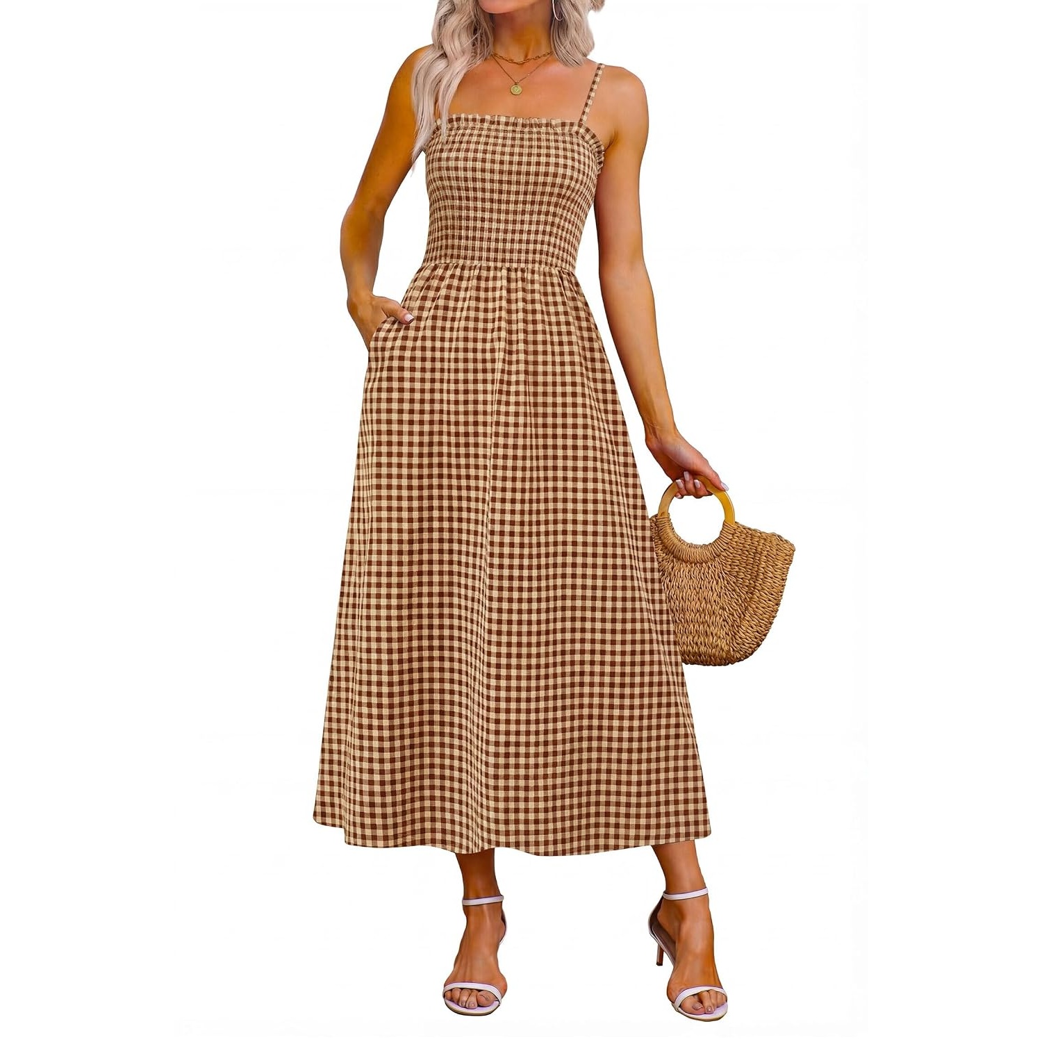 Spaghetti Strap Maxi Sundress With Pockets