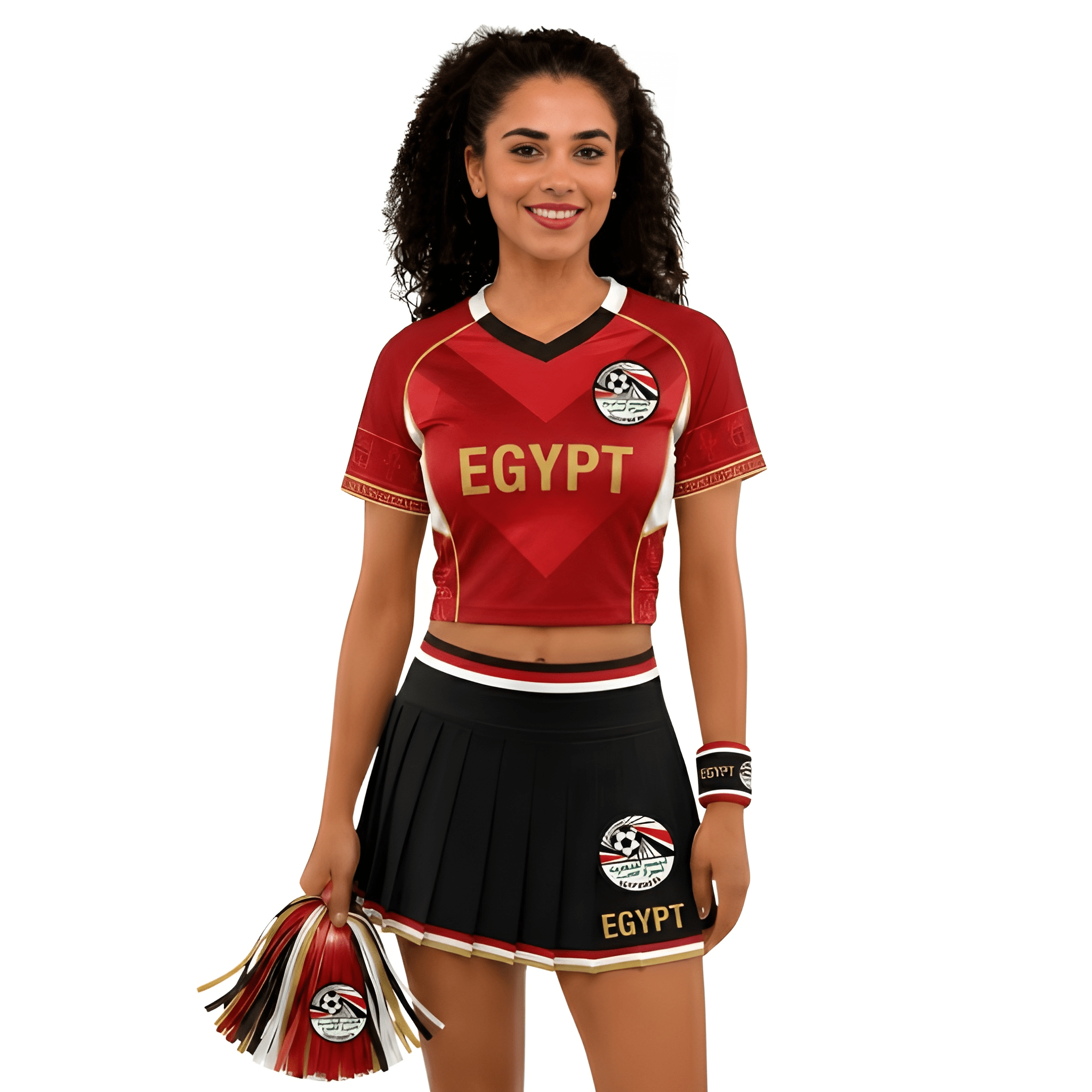 FIFA 2026 Egypt Football Themed Two Piece Skirt Set For Women