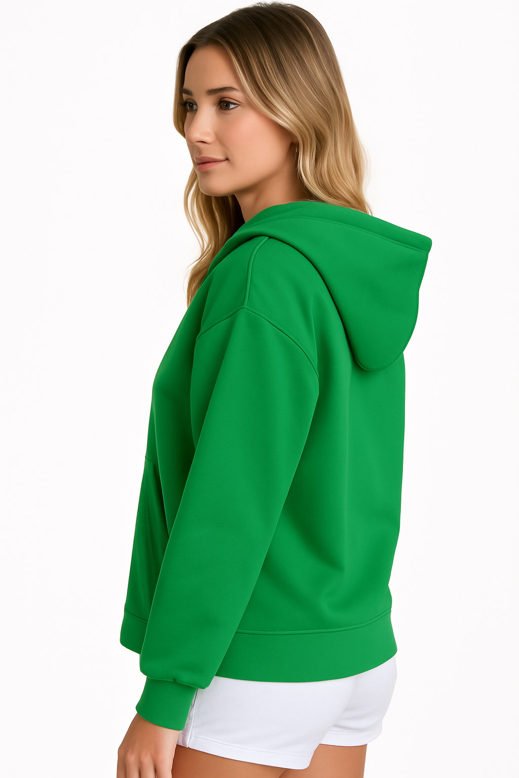 Cropped Zip Up Hoodie Jacket For Casual And Gym Wear