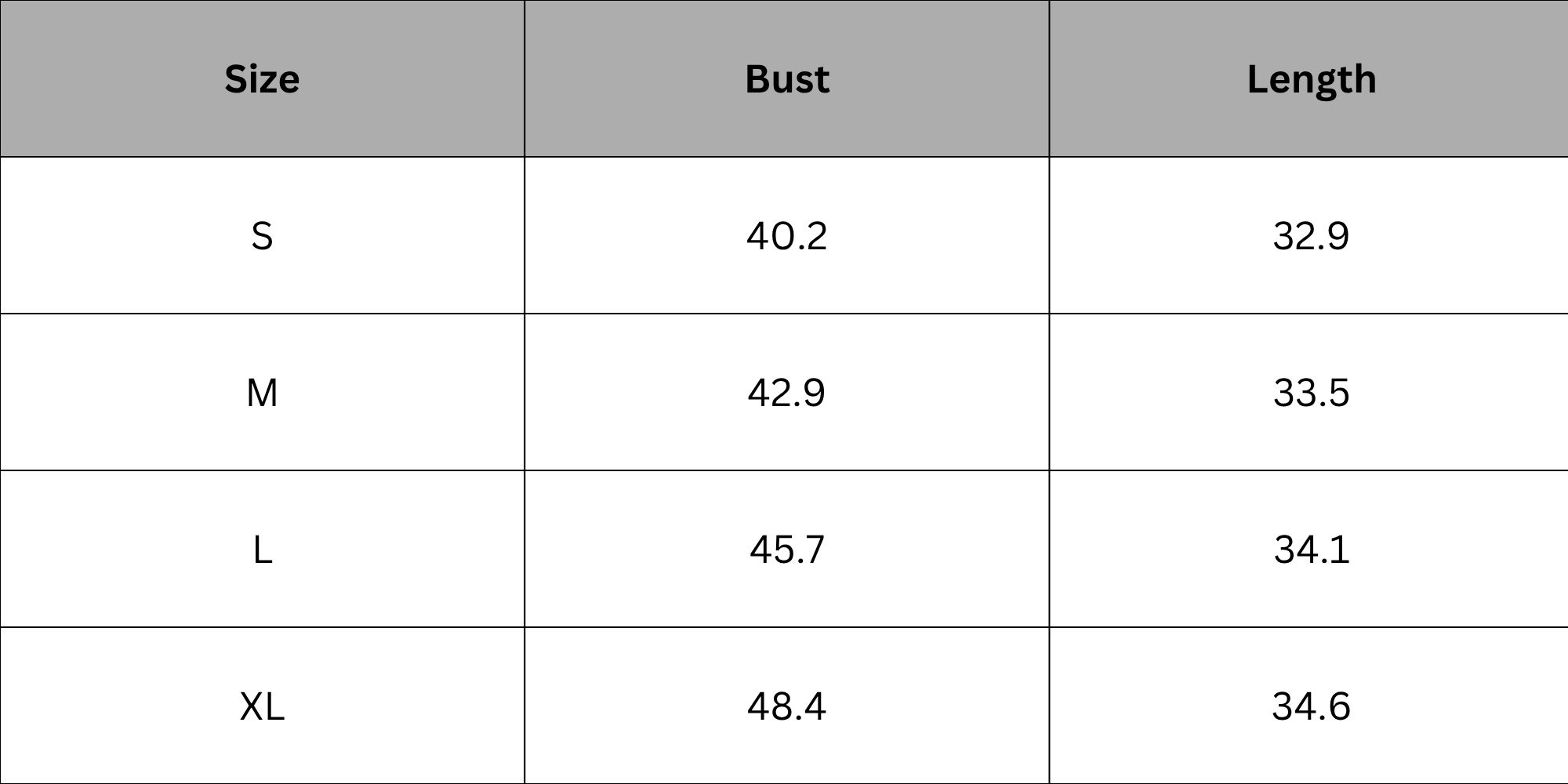 Size Chart