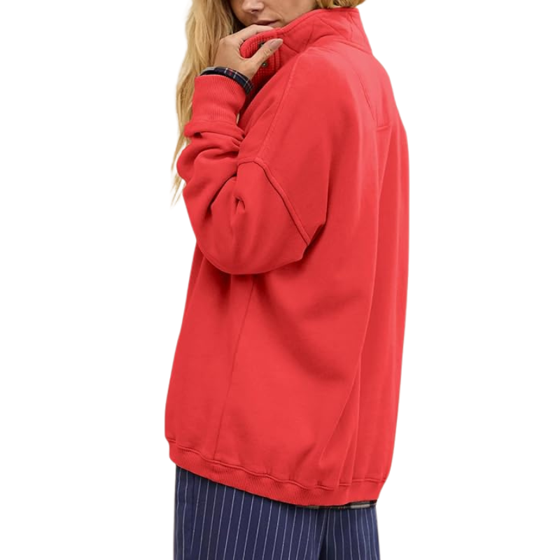 Sweatshirt For Women Oversized Casual Long Sleeve Button Henley Neck Pullover Tops Fashion Outfits Clothes