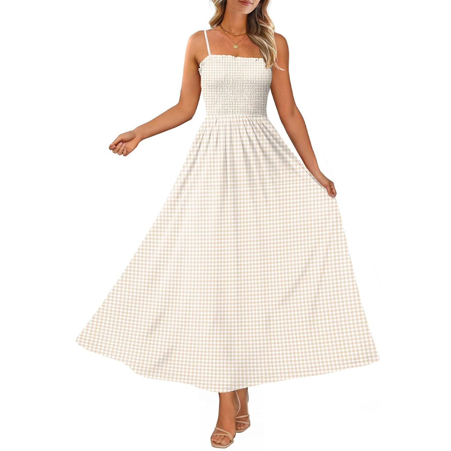 Spaghetti Strap Maxi Sundress With Pockets