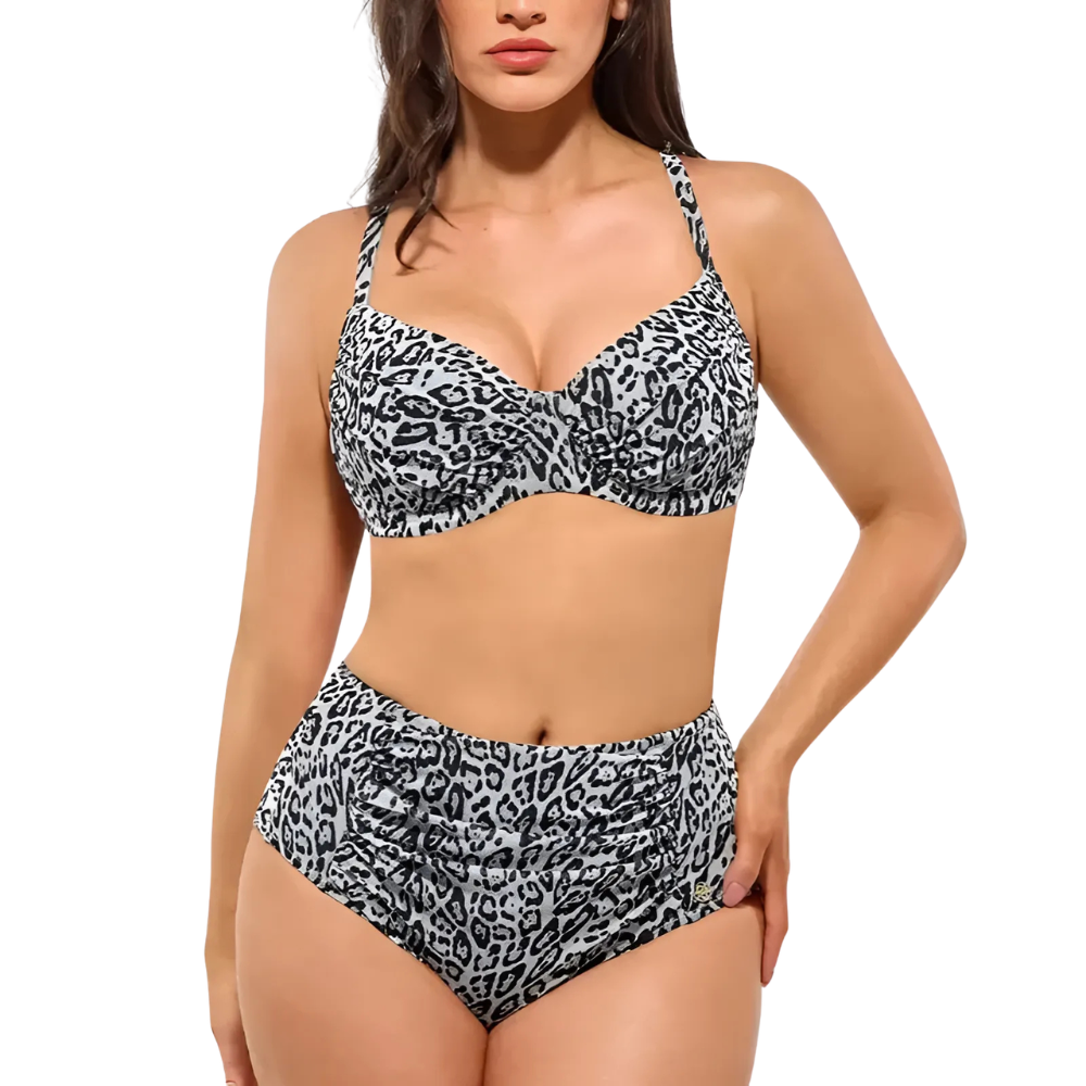 Leopard Print Push Up Bikini Set For Women