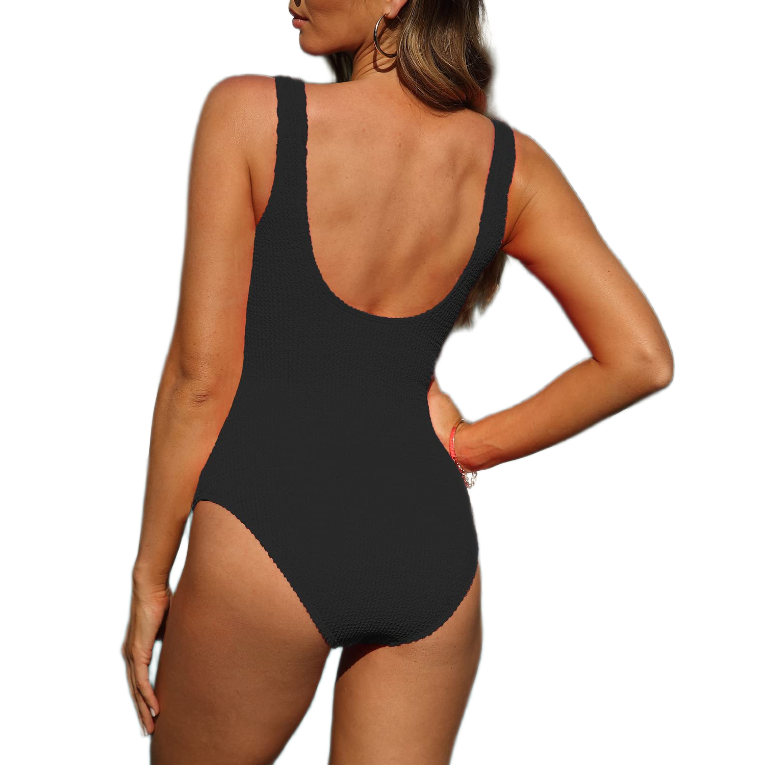 Ribbed One Piece Monokini Swimsuit For Women