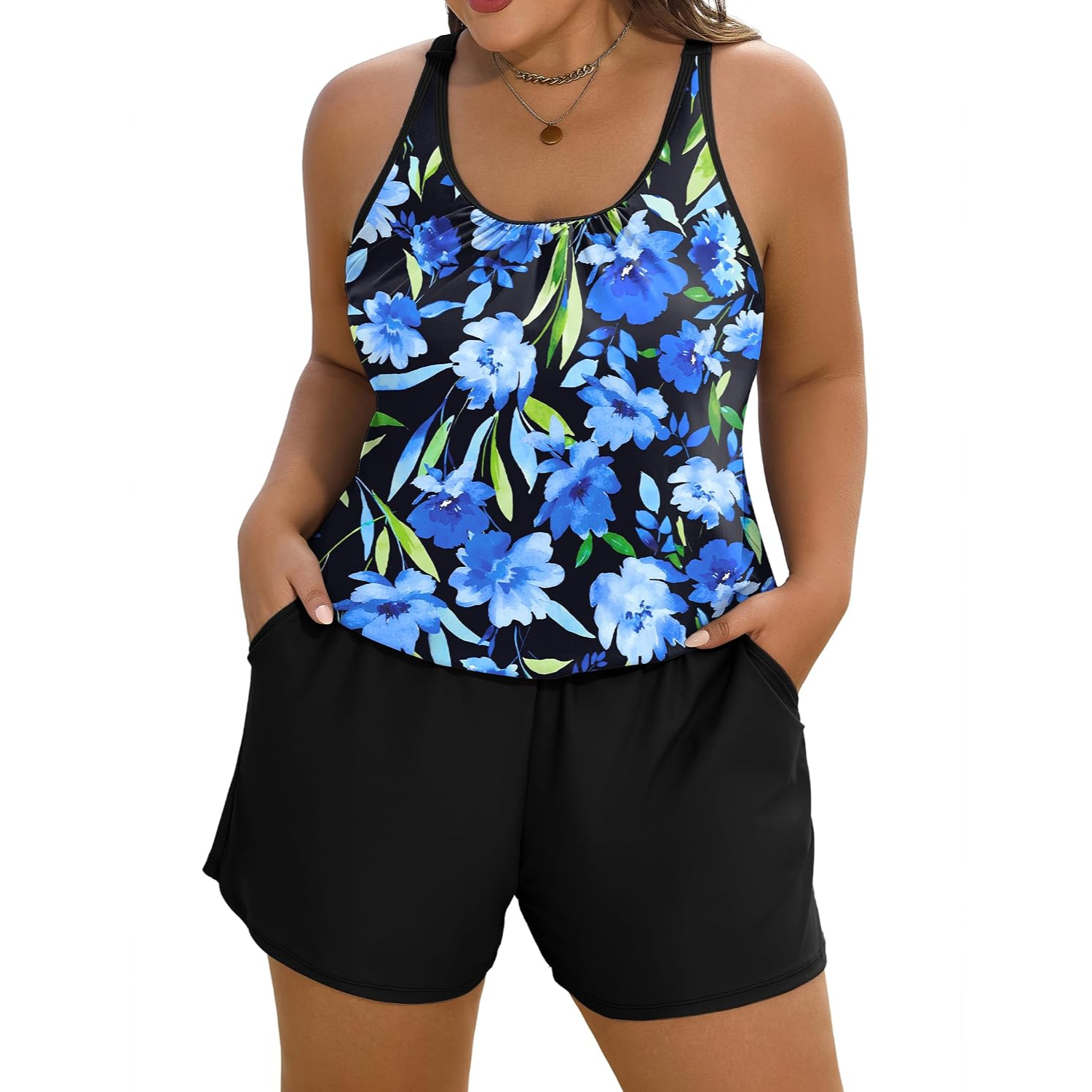 One Piece Swim Romper With Pockets For Women