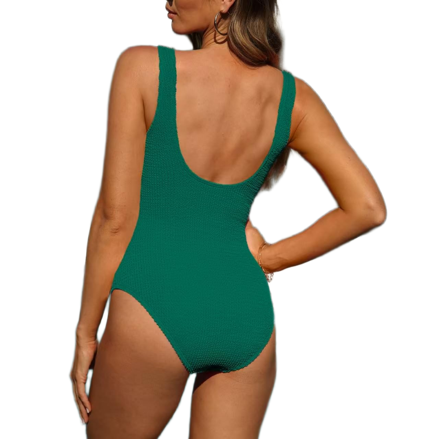 Ribbed One Piece Monokini Swimsuit For Women